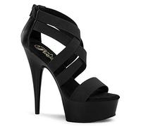 Pleaser Delight-669 Sandali con piattaforma Donna, Nero (Nero (Blk Elasticated Band/Blk)), 38