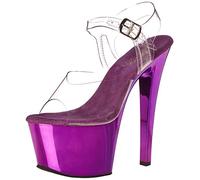 Pleaser Sky-308, Sandali con Plateau Donna, Trasparente, 37 EU