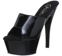 Pleaser EU-KISS-201 KISS201/B/M, Sandali col tacco donna, Nero (Blk pat/blk), 44