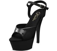 Pleaser EU-KISS-209 KISS209/B/M, Sandali col Tacco Donna, Nero (Schwarz (Blk Pat/Blk)), 41