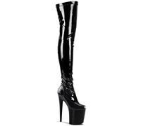 Pleaser Flamingo-3000 - Stivaletti Classici da Donna, Nero (Noir Blk STR Pat Blk), 39 EU