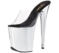 Pleaser FLAMINGO-801, Sandali Punta Aperta Donna, Cromo Trasparente, 36 EU