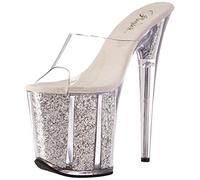 Pleaser FLAMINGO-801G Clr/Slv Glitter UK 3 (EU 36)