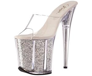 Pleaser FLAMINGO-801G Clr/Slv Glitter UK 3 (EU 36)