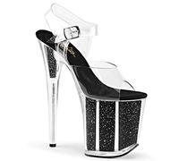 Pleaser Flamingo-808g, Sandali Tacchi Donna, Clr Blk Gltr, 38 EU