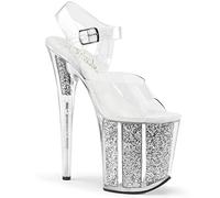 Pleaser FLAMINGO-808G Clr/Blk Gltr, Clr Slv Gltr, 35 EU