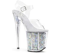 Pleaser FLAMINGO-808GF Clr/Slv Multi Glitter UK 3 (EU 36)