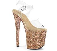 Pleaser FLAMINGO-808LG Clr/Rose Gold Multi Glitter UK 3 (EU 36)