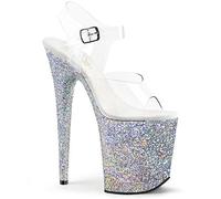 Pleaser FLAMINGO-808LG Clr/Slv Multi Glitter UK 6 (EU 39 )