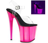 Pleaser FLAMINGO-808UVT Clr/H. Pink Tinted UK 4 (EU 37)
