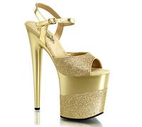 Pleaser FLAMINGO-809-2G, Plateau Donna, d'oro (Gold Gltr/Gold-Gltr), 35 EU