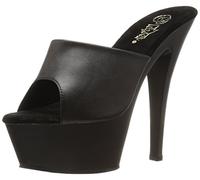 Pleaser KISS-201 Blk Faux Leather/Blk Matte UK 5 (EU 38)