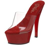 Pleaser KISS-201, Plateau Donna, Rosso (Clr/Red), 39 EU