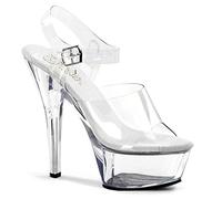 Pleaser KISS-208, Sandali con Tacco Donna, Trasparente (Transparent Clr), 36 EU