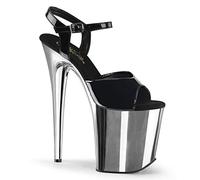 Pleaser, sandali aperti da donna Flamingo-809, Nero (Schwarz (Blk Pat/Slv Chrome)), 36 EU