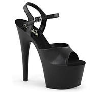 Pleaser Adore-709, Sandali Aperti Donna, Nero Blk Faux Leather Blk Matte, 37 EU