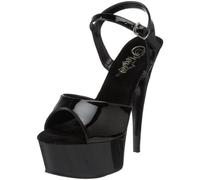 Pleaser Captiva-609, Sandali con Plateau Donna, Nero, 39 EU