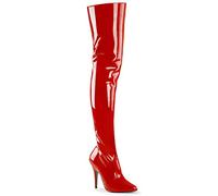 Pleaser Seduce-3010 Stivali Classici da Donna, Pelle Rossa, 36 EU