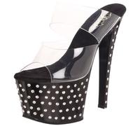 Pleaser STARDUST-702 Clr/Blk UK 3 (EU 36)