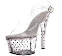 Pleaser Stardust 708 - Sandali Donna, Trasparente (Clr/Clr), 37 EU