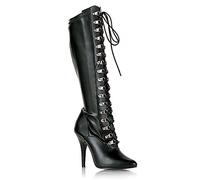 Pleaser Stivali da donna Seduce-2024 a gambo lungo, Nero Nero Blk Str Faux Leather, 37 EU