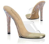 Pleaser Tacco Alto Stiletto Slip On Scarpe Sabot Strass Trasparente Gala 01DMM