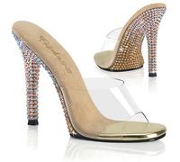 Pleaser Tacco Alto Stiletto Slip On Scarpe Sabot Strass Trasparente Gala 01DMM