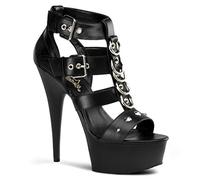 PleaserDelight 658 - Scarpe con Tacco Donna, Nero (Black (Blk Faux Leather/Blk)), 41