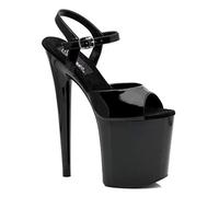 PleaserFLAMINGO-809 - Sandali a Punta Aperta Donna, Nero (Blk Pat/Blk), 38