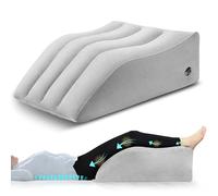 PleasurePeak Cuscino di sollevamento venoso, cuscino gonfiabile per sollevamento delle gambe, cuscino a cuneo comodo per il sonno, migliora la circolazione del sangue grigio, portabilità