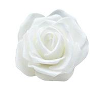 Pleayietoopiatiey Confezione da 50 rose artificiali realistiche, fiori finti per sposa, decorazioni per matrimonio, fidanzamento, colore bianco