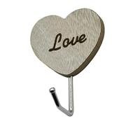 Pleayietoopiatiey Ganci decorativi in legno stile vintage a forma di cuore adesivo