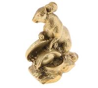 Pleayietoopiatiey Scultura in ottone cinese con 12 zodiacali, scultura ornamentale, portafortuna, ratto
