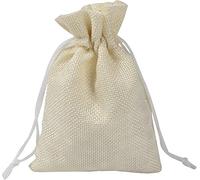 PLECUPE 10 Pezzi Borse di Lino Sacchetti in Tela Coulisse, 15x20cm Gioielli Regalo Portaconfetti Sacchetto per Wedding Party Birthday, Lino di Juta Borse Sacchetti di Caramelle, Beige