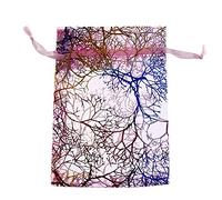 PLECUPE 100 Pezzi 9x12cm Sacchetti Organza Sacchetti Regalo Drawstring Gift Bags, Multicolori Organza Bags Saccgetti Portaconfetti Borse Gioielli Sacchetto di Caramelle - Rosa&1