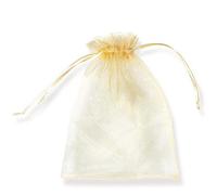 PLECUPE 100 Pezzi Sacchetti Organza, Sacchetti Regalo, Sacchetti Confetti 7x9 cm, Multicolori Organza Bags Saccgetti Portaconfetti Borse Gioielli Sacchetto di Caramelle - Oro