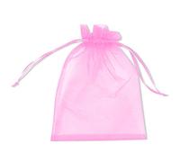 PLECUPE 100 Pezzi Trasparente Organza Bag Sacchetti Bustine, 20x30cm (7.9x11.8 Pollici) Sacchettino Sacchetto Coulisse Porta Sacchettini di Matrimonio - Rosa