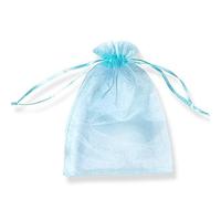 PLECUPE 100 Pezzi Trasparente Organza Bag Sacchetti Bustine, 30x40cm (11.8x15.7 Pollici) Sacchettino Sacchetto Coulisse Porta Sacchettini di Matrimonio - Blu#3