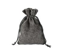 PLECUPE 20 Pezzi Panno di Lino di Iuta Sacchetti Regalo con Coulisse, 9x12cm Vintage Colore Puro Biancheria Borse Borse da Regalo Tela da Imballaggio Sacchetto dei Monili Candy Bags, Grigio