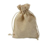 PLECUPE 20 Pezzi Sacchetti Juta,Sacchetti di Iuta 15x20 cm, Sacchetti Regalo con Coulisse,Vintage Biancheria Borse Borse da Regalo Tela da Imballaggio Sacchetto dei Monili Candy Bags,Beige