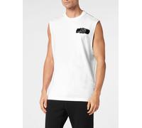 Plein Sport Canotta in cotone con logo a contrasto e scollo rotondo 4XL Bianco