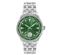 Plein Sport - Orologio analogico al quarzo Lineman da uomo, Argento/Verde/Acciaio - Ps5ba0624, Bracciale