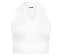 Plein Sport - Polo Neck Cropped Top - - Sport - Donna - Bianco - L