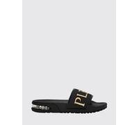 Plein Sport Sliders in gomma e mesh con logo applicato 48 Nero