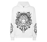 Plein Sport, ,Sweatshirts & Hoodies ,Uomo ,Bianco ,XL Hoodie Sweatshirt Thunder Tiger