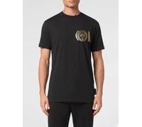 Plein Sport T-shirt in cotone con logo laminato 4XL Nero