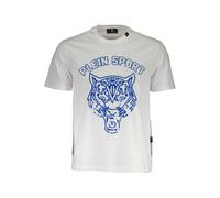 Plein Sport White Cotton Men T-Shirt - L