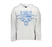 Plein Sport White Cotton Men's Hooded Sweatshirt - M