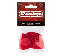 Jim Dunlop Plettro 473p1.5 Tri Stubby 1,5 mm - Triangolare Set da 6 Rosso Trasparente