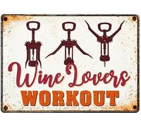 Plenty Gifts Cartello Alluminio - Wine Lovers - targa decorativa per amanti del vino - 14,8x21cm